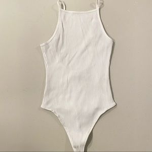 Aritzia Wilfred High Neck White Bodysuit